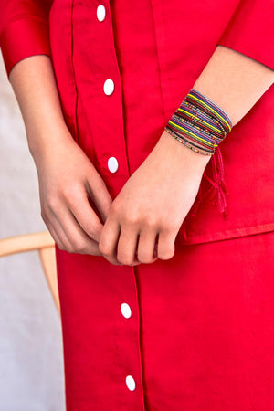 Culata Wrap Bracelets With Red Cord