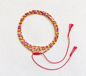 Santa Ana Wrap Bracelets With Red Cord