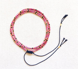 Santa Ana Wrap Bracelets With Pinks and Purple