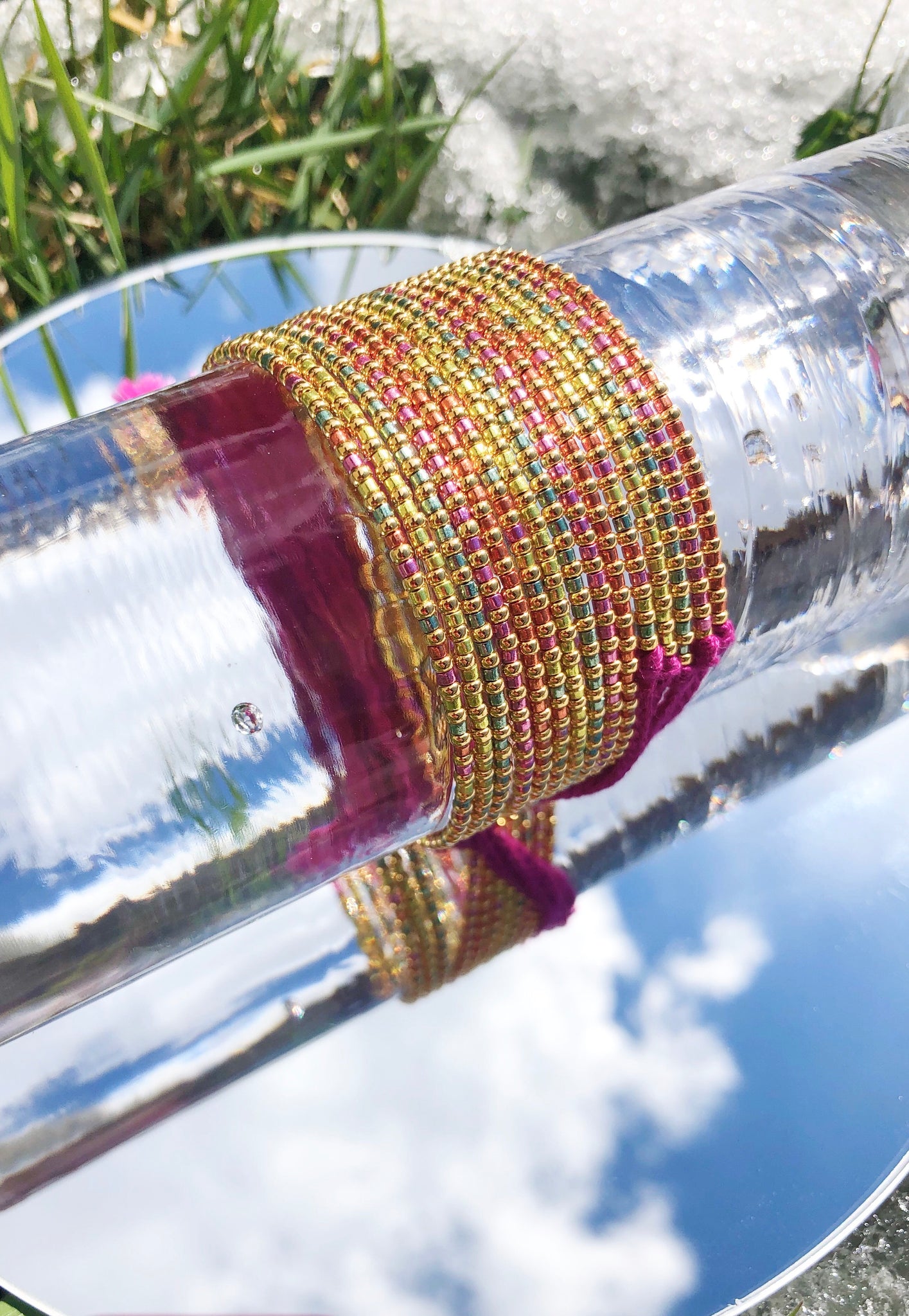 Cordillera Wrap Bracelets With Fuchsia Cord