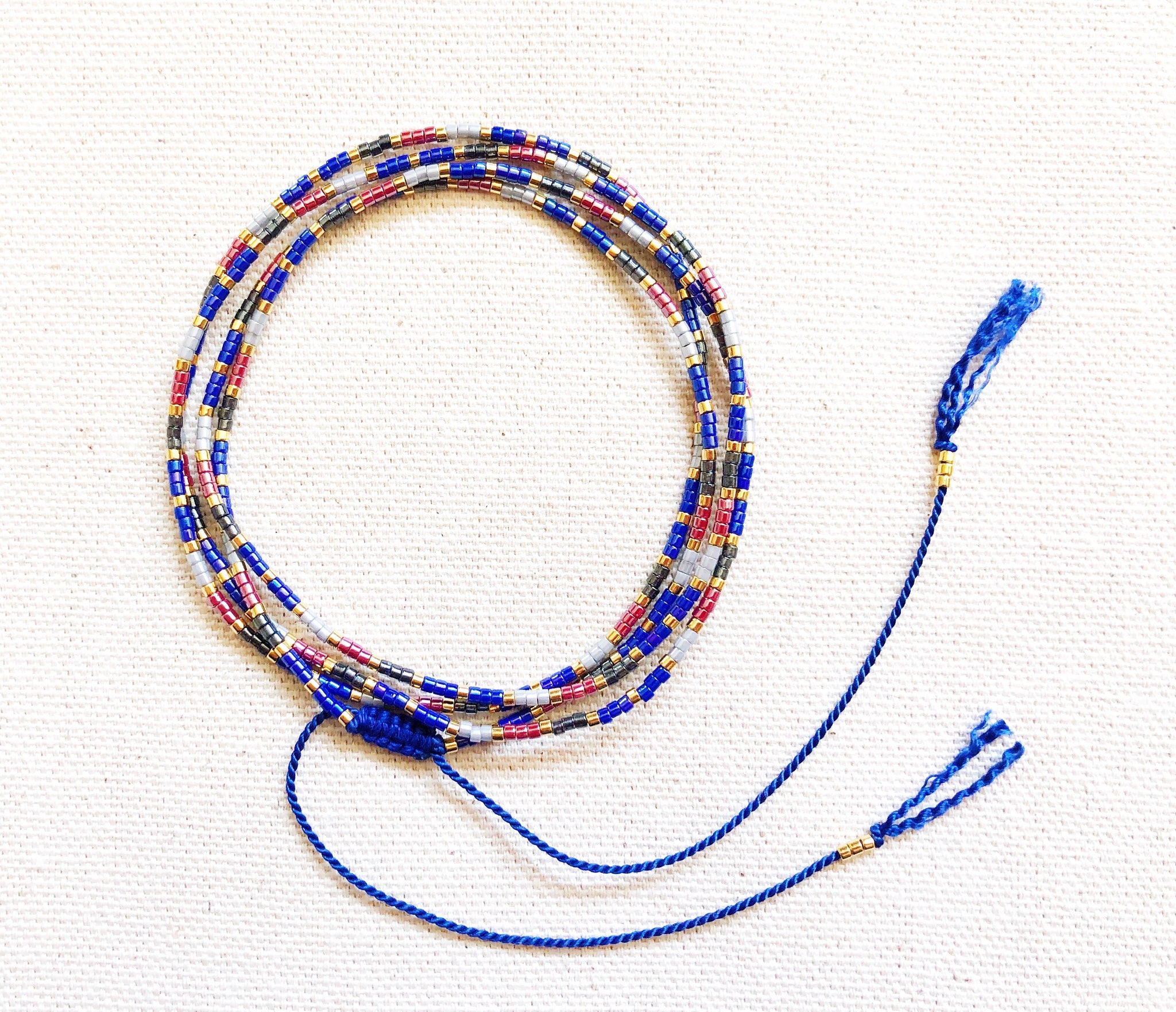 Santa Ana Wrap Bracelets With Blue Cord