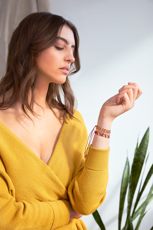 Santa Ana Wrap Bracelets With Red Cord